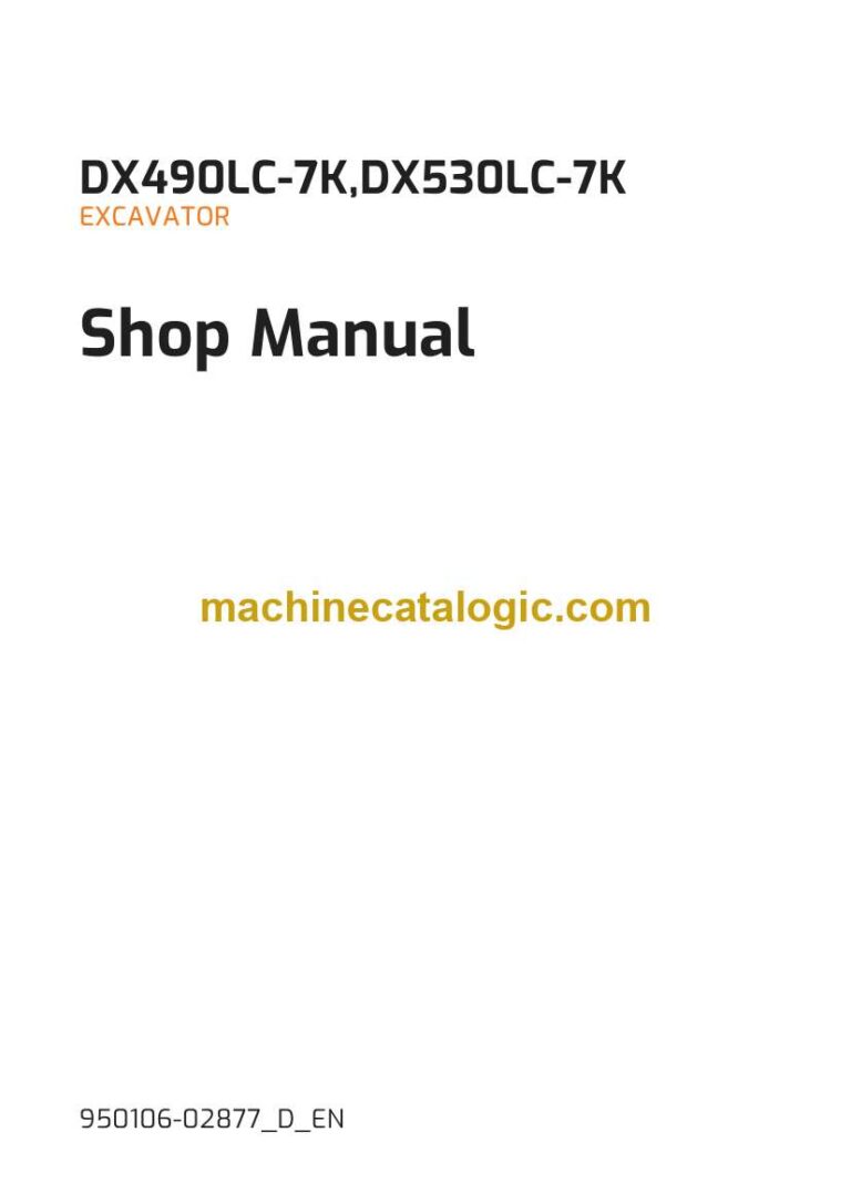Develon DX530LC-7K Crawler Excavator Shop Manual (950106-02877_D_EN)