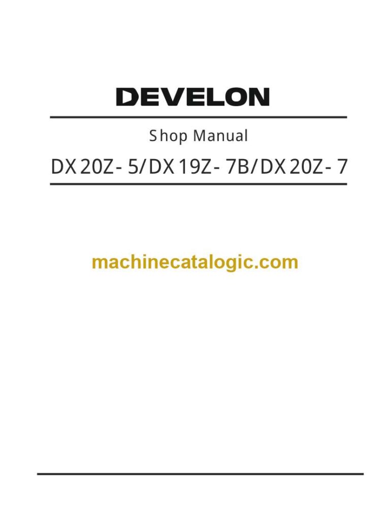 Develon DX19Z-7B Mini Excavator Shop Manual