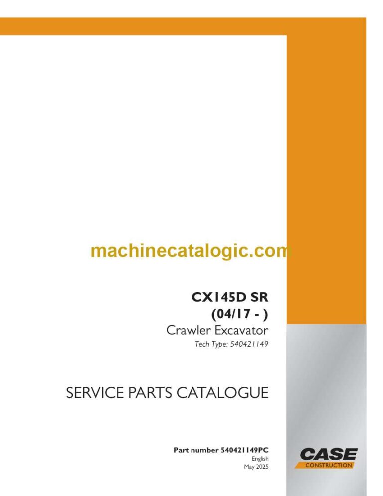 Case CX145D SR Service Parts Catalogue (540421149PC)