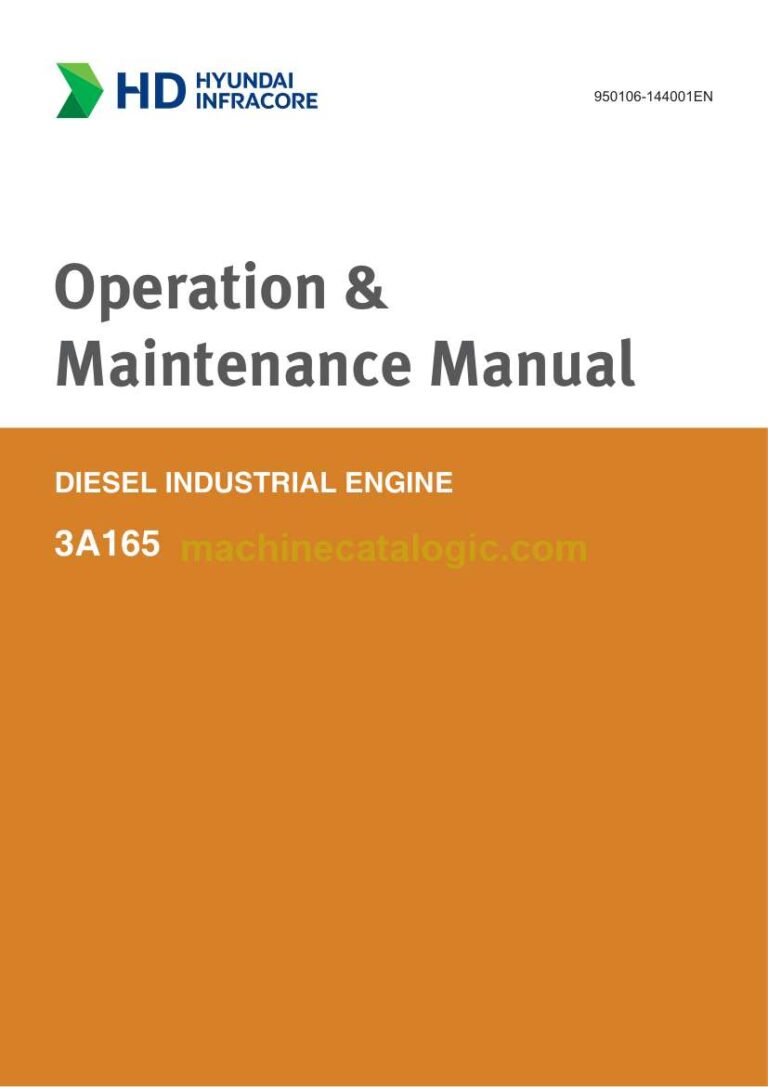 Develon 3A165 Diesel Industrial Engine Operation and Maintenance Manual (950106-144001EN)