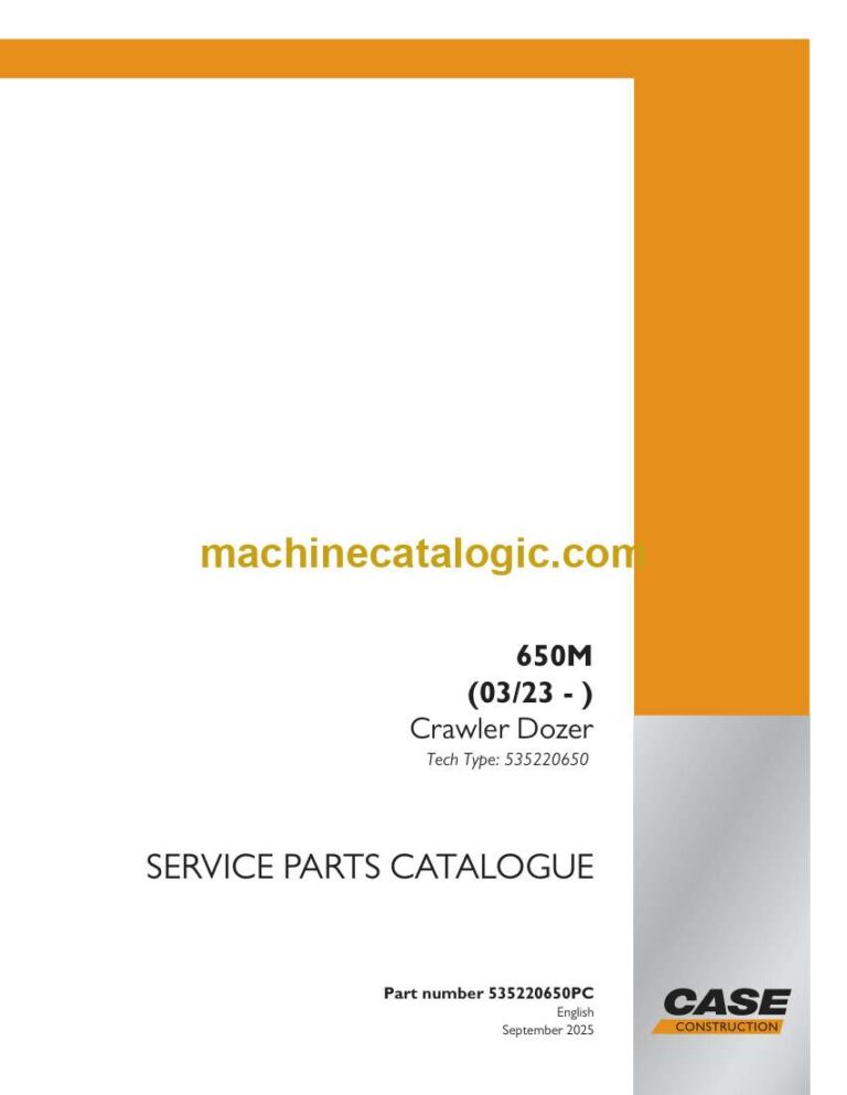 Case 650M Crawler Dozer Service Parts Catalogue (535220650PC)