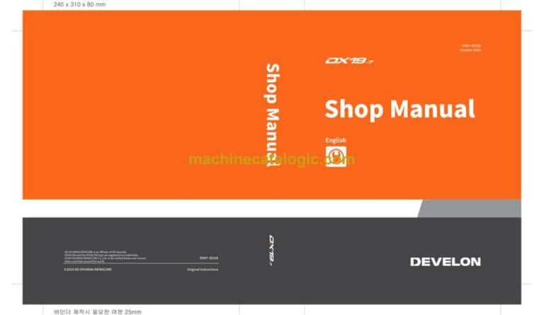 Develon DX19-7 Mini Excavator Shop Manual (95MT-30158)
