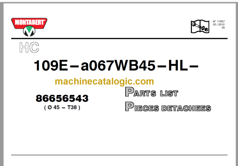 Montabert HC109E Parts List (86656543)