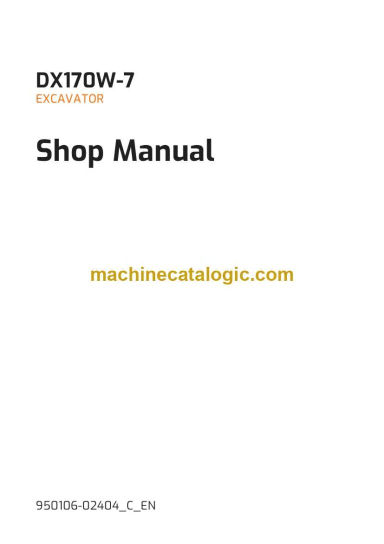 Develon DX170W-7 Wheeled Excavator Shop Manual (950106-02404_C_EN)