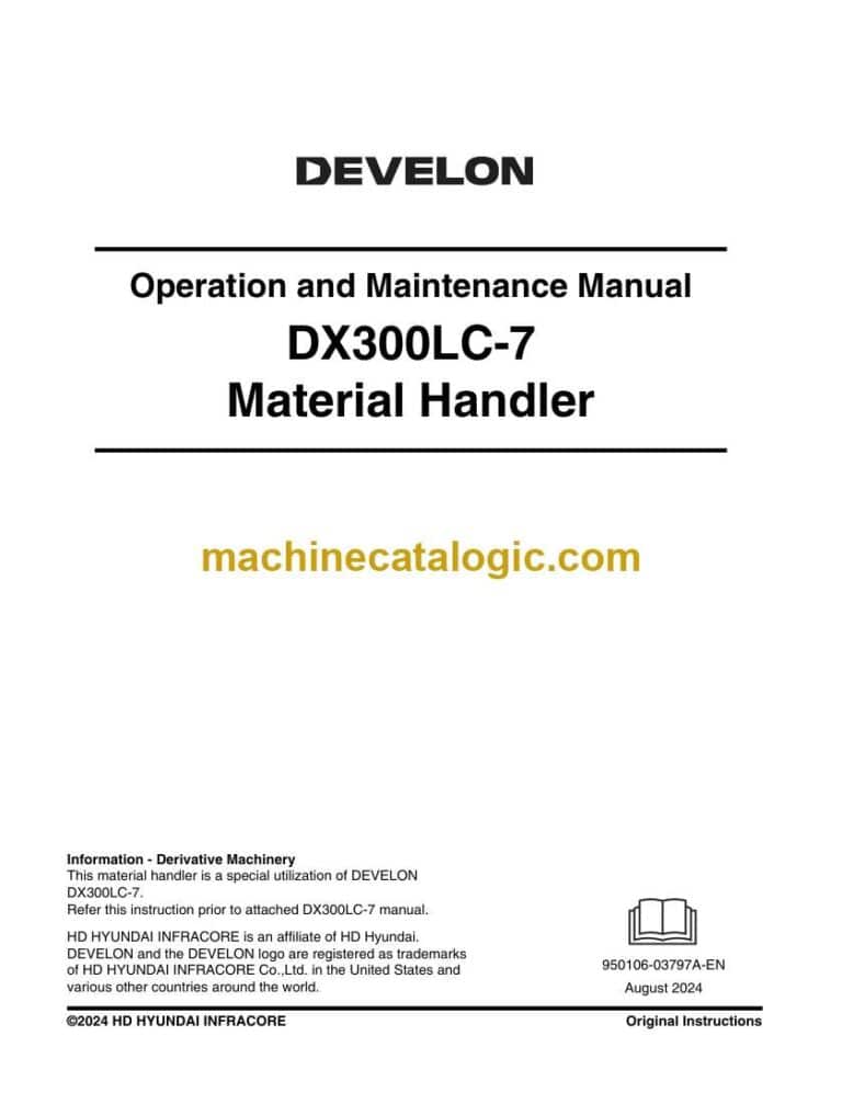 Develon DX300LC-7 Material Handler Operation and Maintenance Manual (950106-03797A-EN)