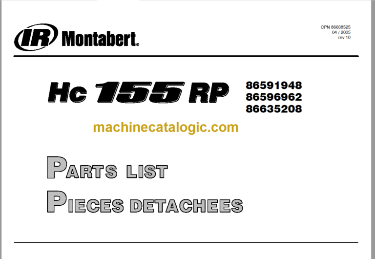 Montabert HC155 RP Parts List (86591948, 86596962, 86635208)