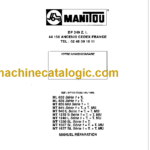 Manitou ML 635 Serie 1+T Manuel de Réparation (547109FR) (04-1999)