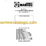 Manitou ML 845 Serie 1+T Manuel de Réparation (547109FR) (04-1999)