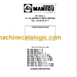 Manitou MT 1232 S Serie 1+T Manuel de Réparation (547109FR) (04-1999)