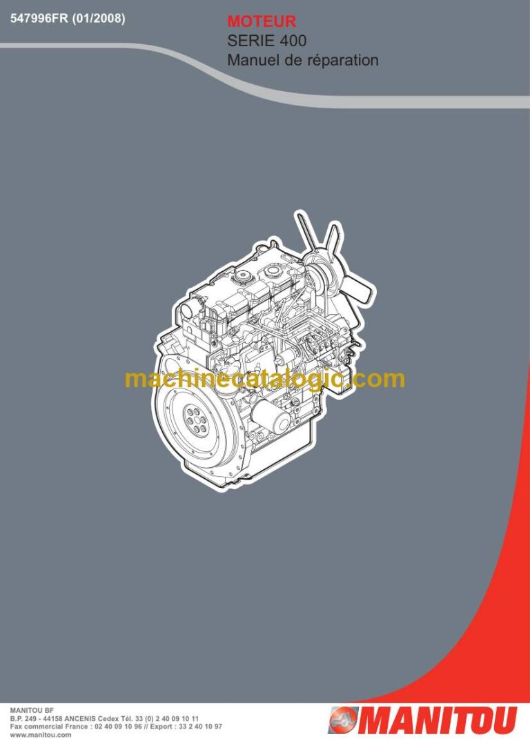 Manitou SERIE 400 MOTEUR Manuel de Réparation (547996FR) (01-2008)