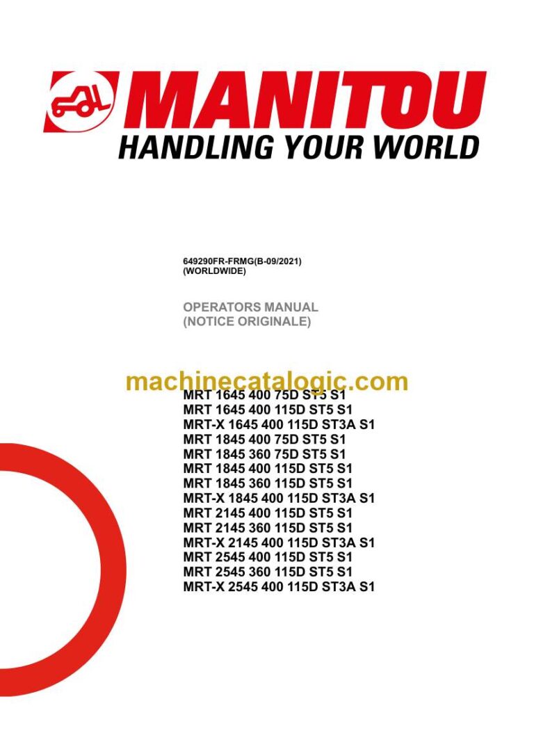 Manitou MRT-X 2145 400 115D ST3A S1, MRT 2545 400 115D ST5 S1 Notice D’instructions (649290FR-FRMG) (B-09-2021)