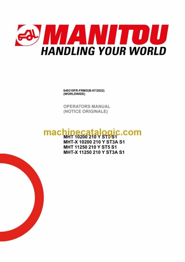 Manitou MHT 10200 210 Y ST5 S1, MHT-X 10200 210 Y ST3A S1 Notice D’instructions (649310FR-FRMG) (B-07-2022)