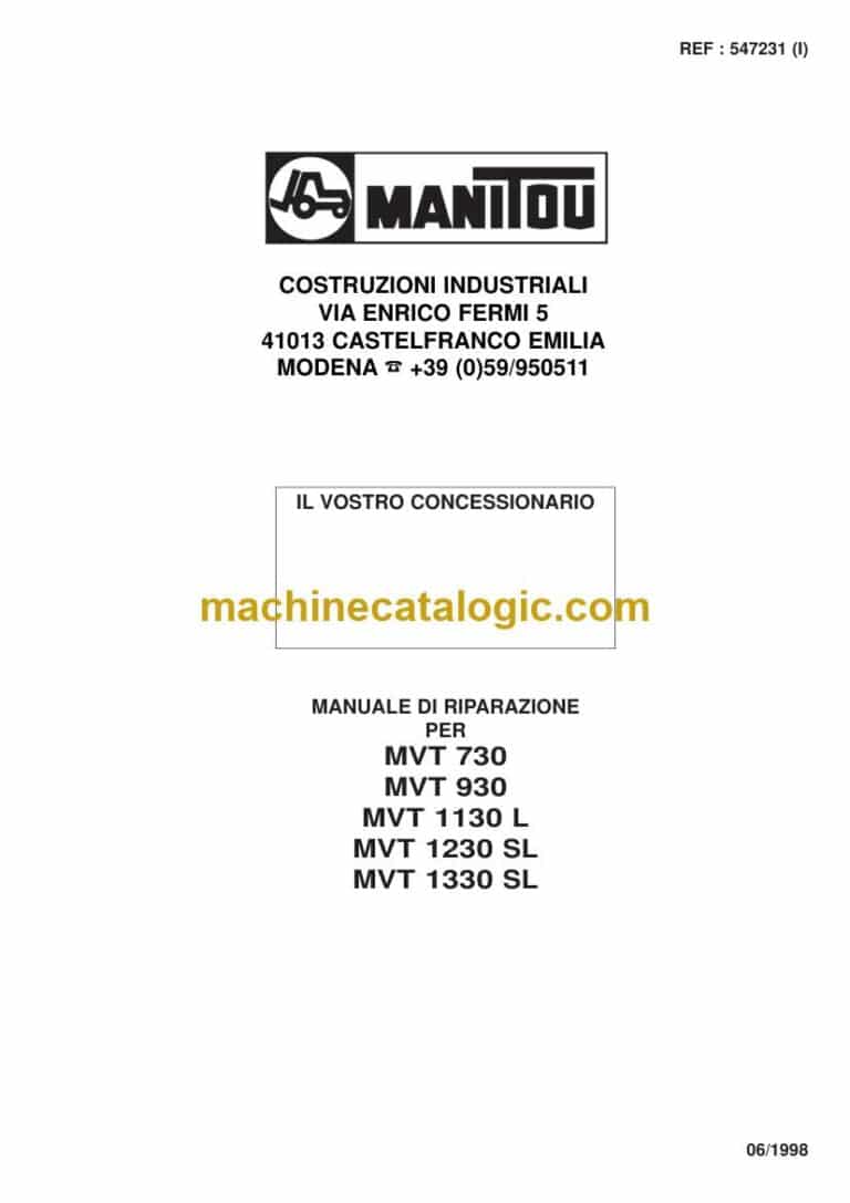 Manitou MVT 730 Notice D’instructions (547231) (06-1998)