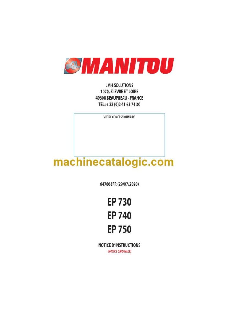 Manitou EP 730, EP 740, EP 750 Notice D’instructions (647863FR) (07-2020)