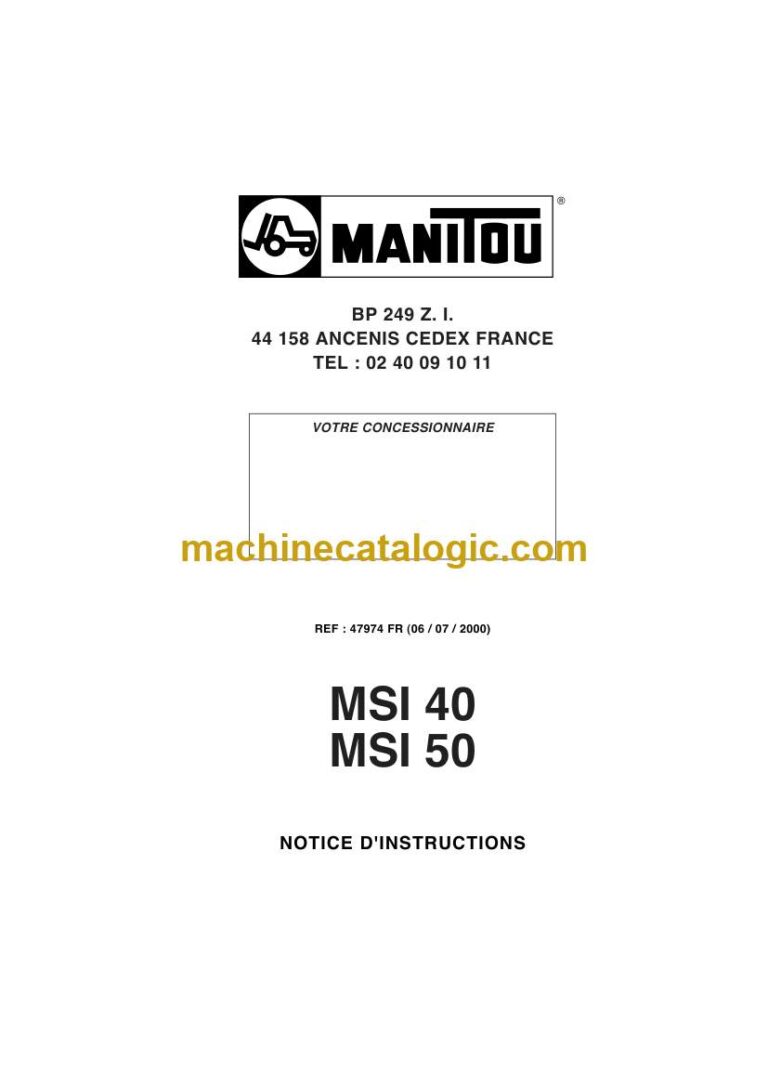 Manitou MSI 40, MSI 50 Notice D’instructions (47974FR) (07-2000)