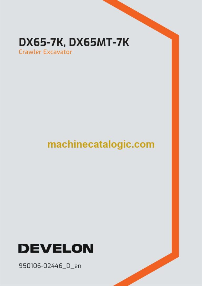 Develon DX65MT-7K Crawler Excavator Operation and Maintenance Manual – Korean Language (한국어) (950106-02446_D_en)