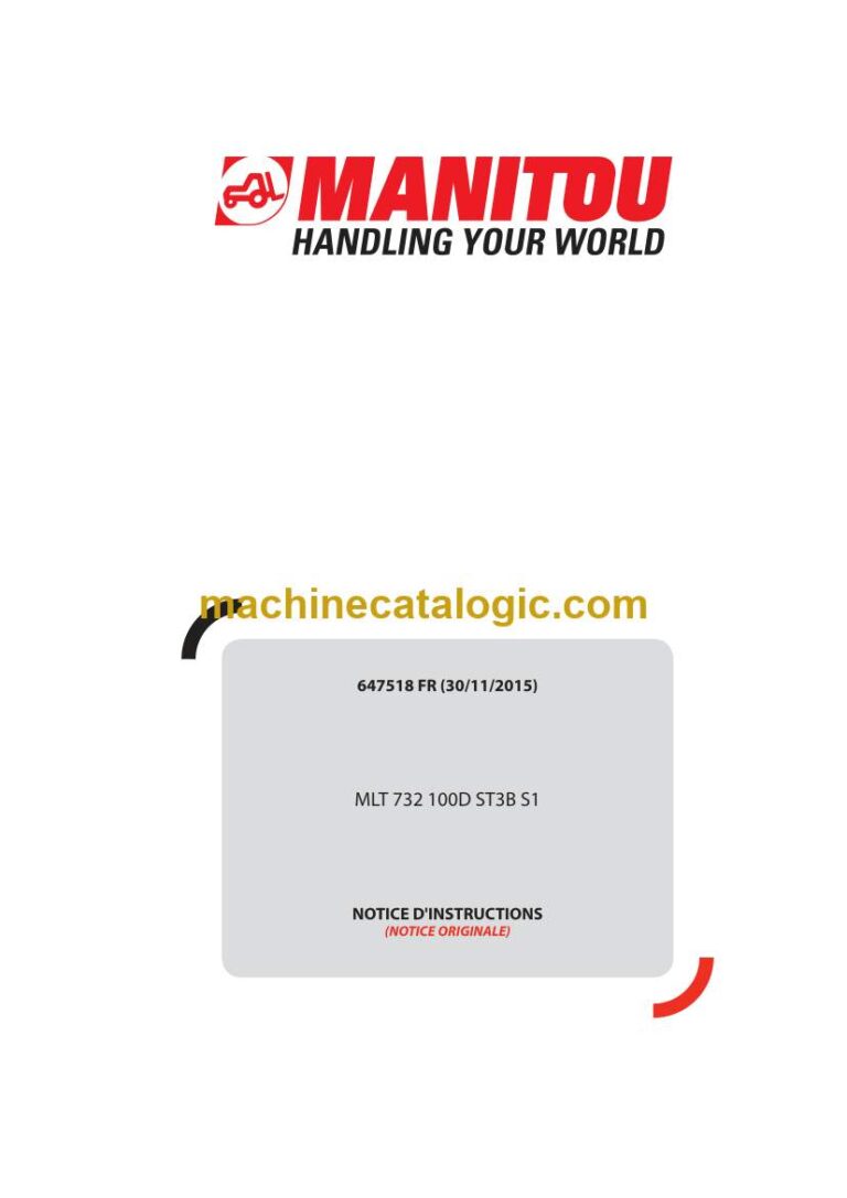 Manitou MLT 732 100D ST3B S1 Notice D’instructions (647518) (11-2015)