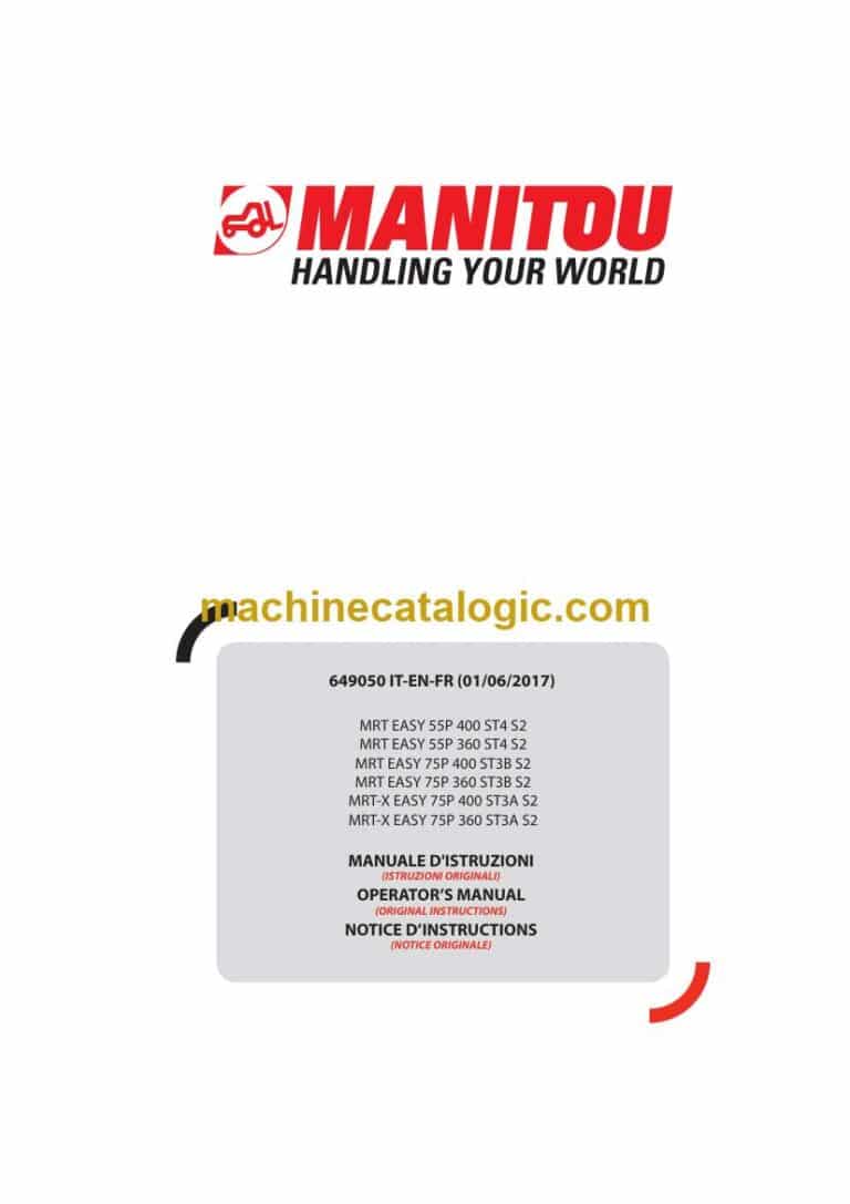Manitou MRT EASY 55P 400 ST4 S2, MRT EASY 55P 360 ST4 S2 Notice D’instructions (649050) (06-2017)