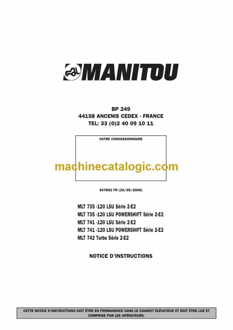 Manitou MLT 735-120 LSU Série 2-E2 Notice D’instructions (547852FR) (09-2006)