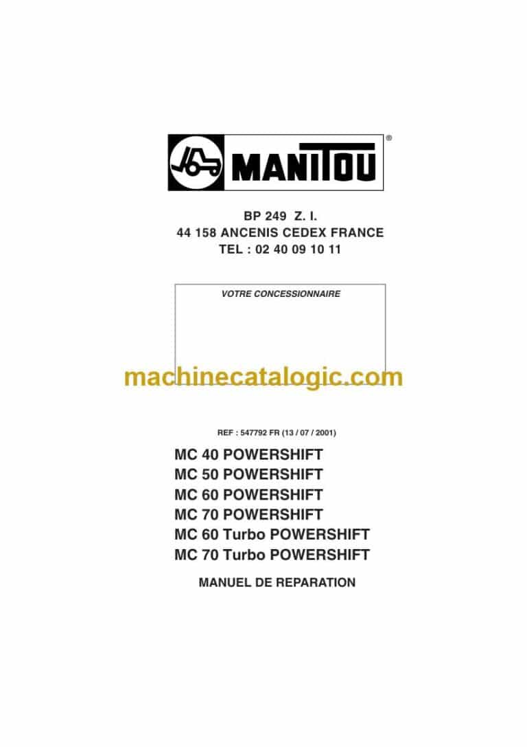 Manitou MC 60 Turbo Powershift Manuel de Réparation (547792FR) (07-2001)