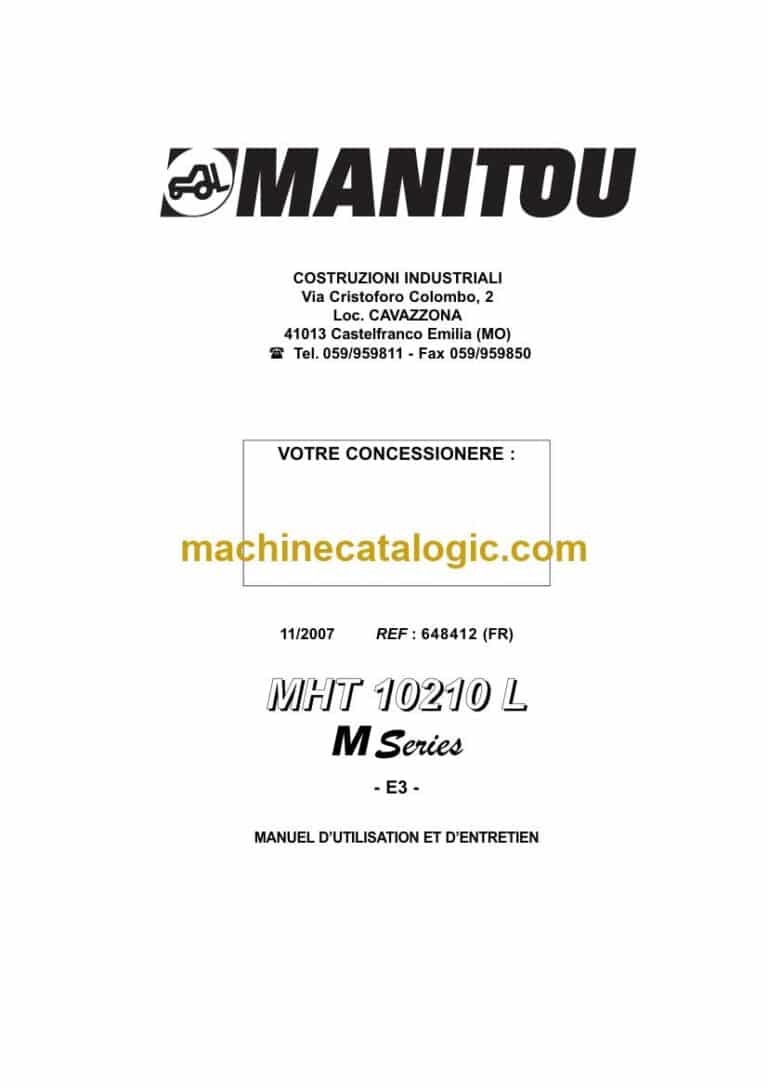 Manitou MHT 10210L M Series Notice D’instructions (648412) (11-2007)