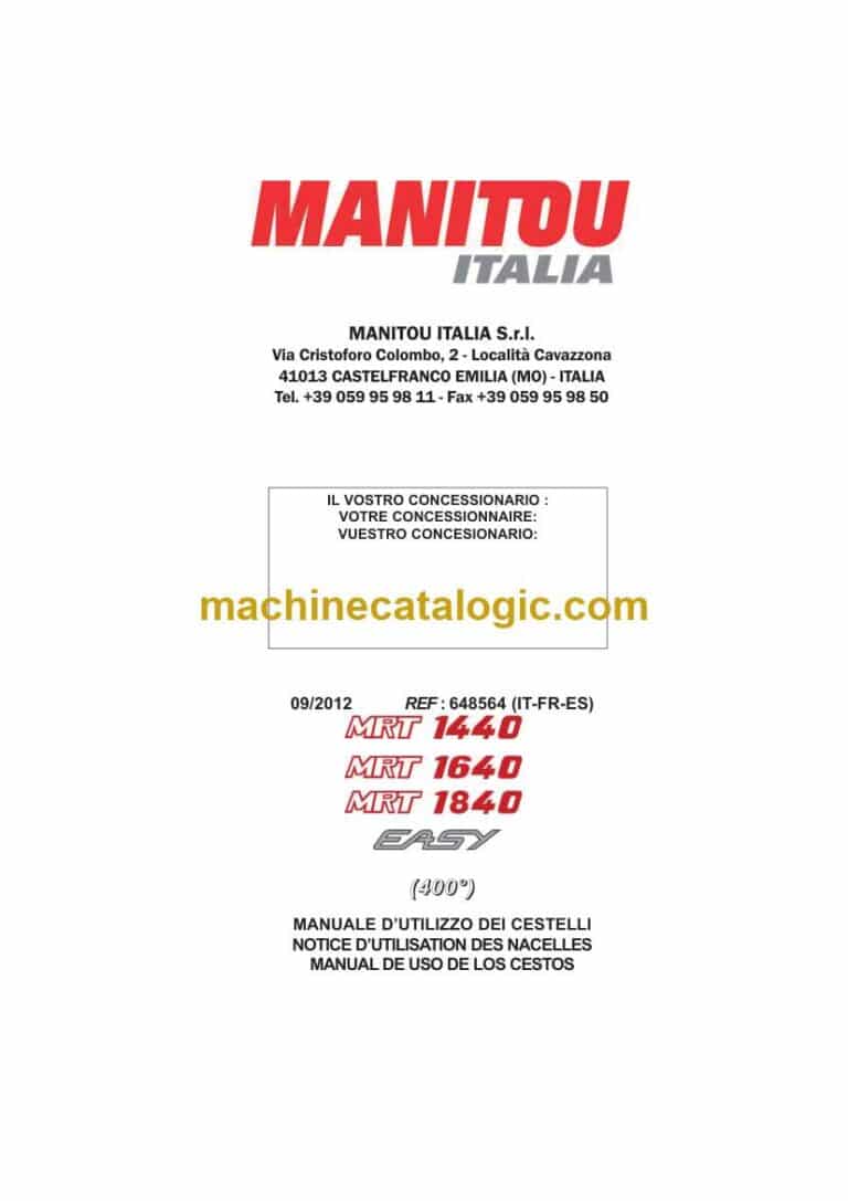 Manitou MRT 1440, MRT 1640, MRT 1840 Easy Notice D’instructions (648564) (09-2012)
