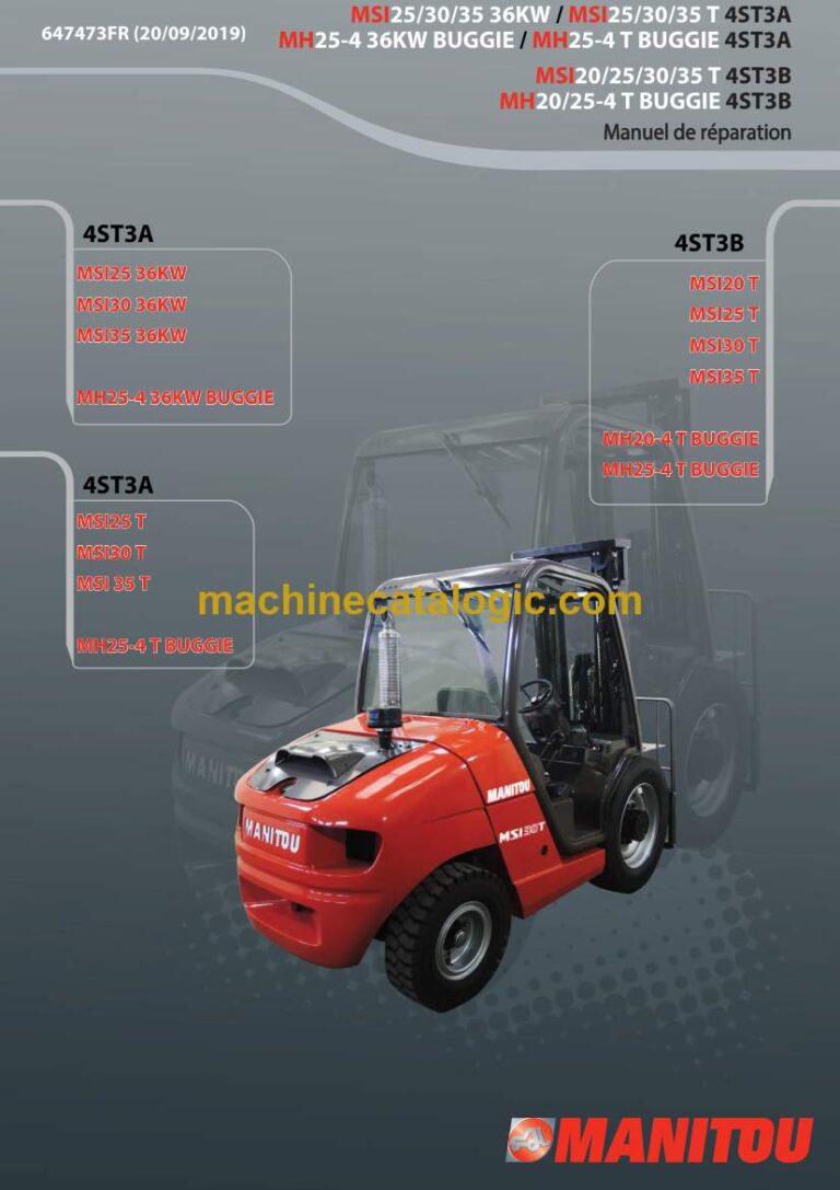 Manitou MH20-4 T BUGGIE Manuel de Réparation (647473FR) (09-2019)