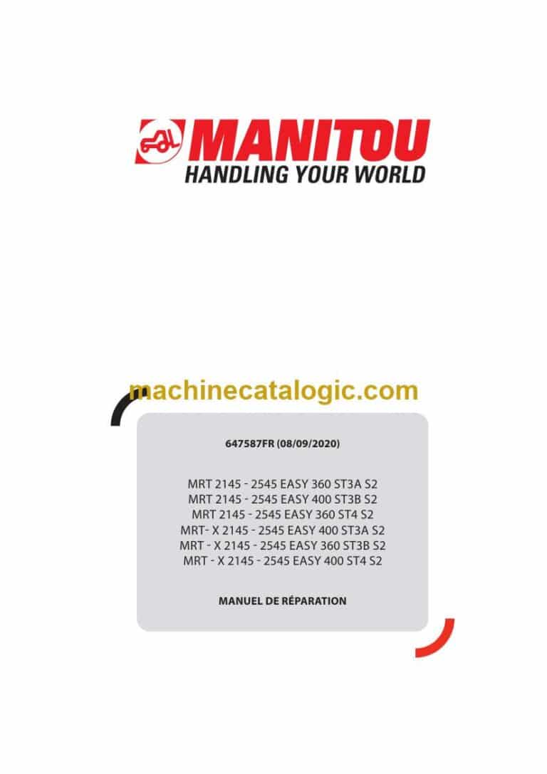 Manitou MRT 2145 - 2545 EASY 360 ST4 S2 Manuel de Réparation (647587FR) (09-2020)