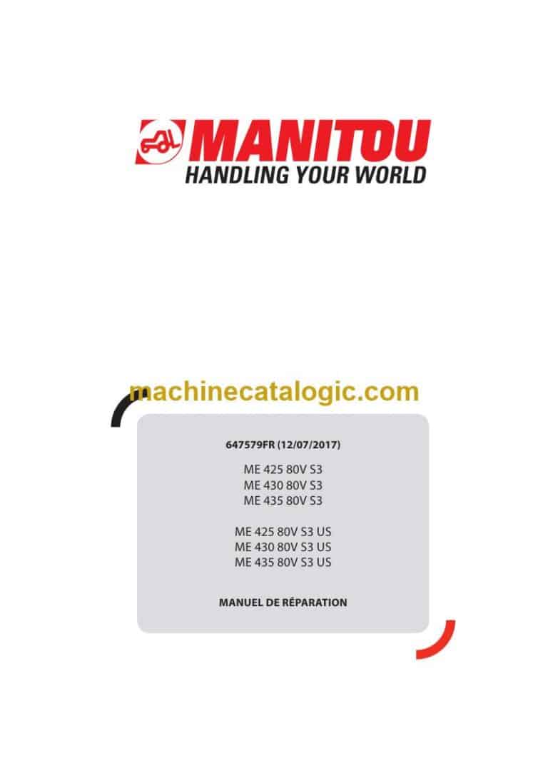 Manitou ME 425 80V S3 US Manuel de Réparation (647579FR) (07-2017)