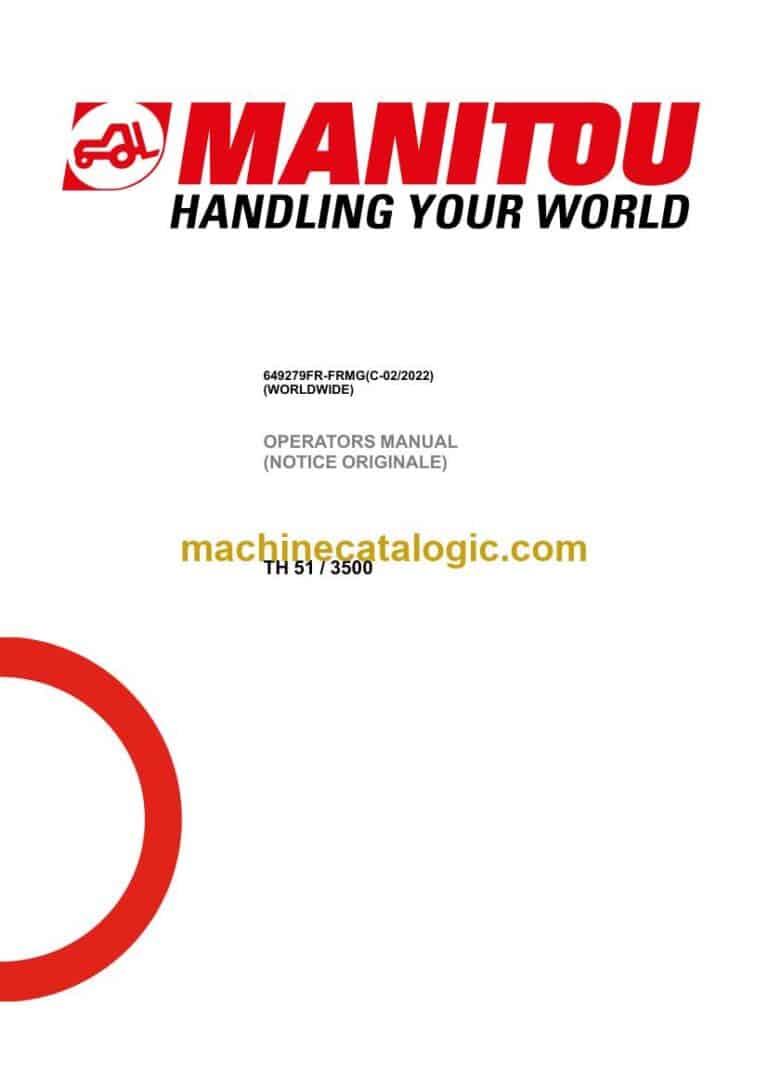 Manitou TH51-3500 Notice D’instructions (649279FR-FRMG) (C-02-2022)