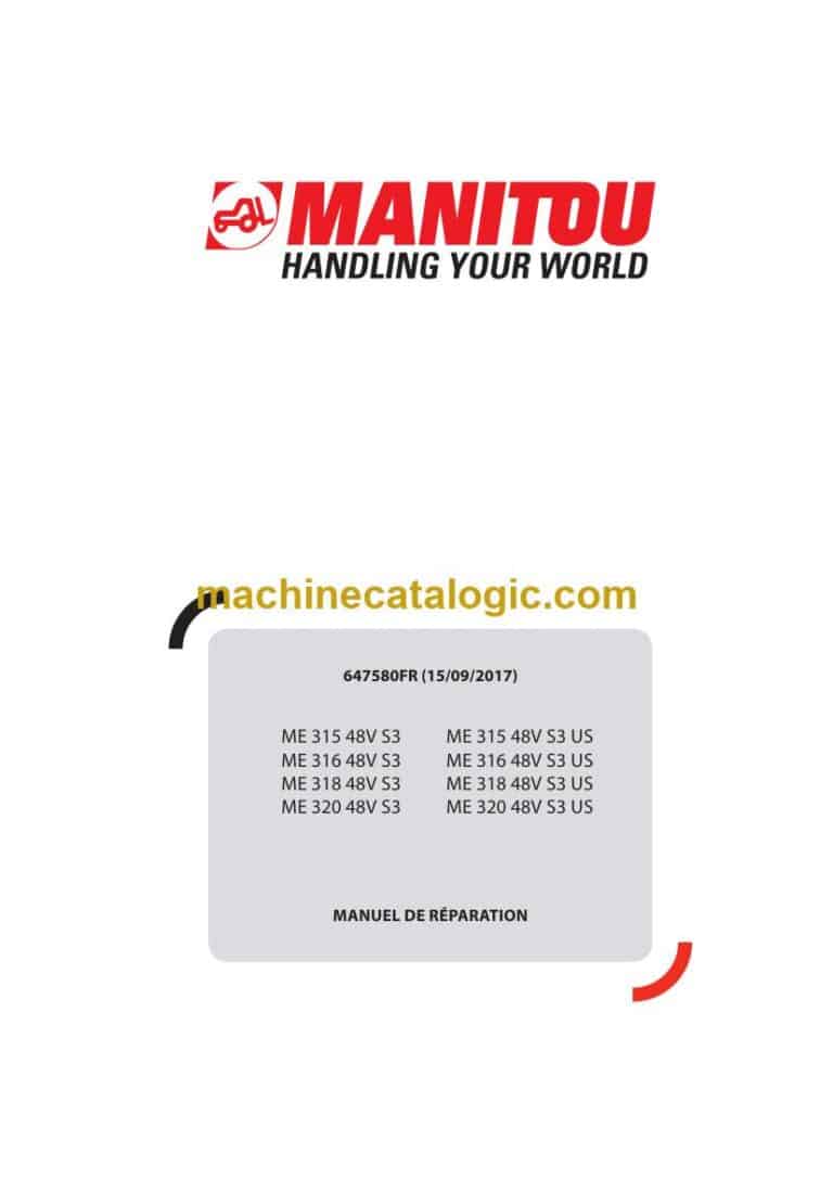 Manitou ME 318 48V S3 US Manuel de Réparation (647580FR) (09-2017)