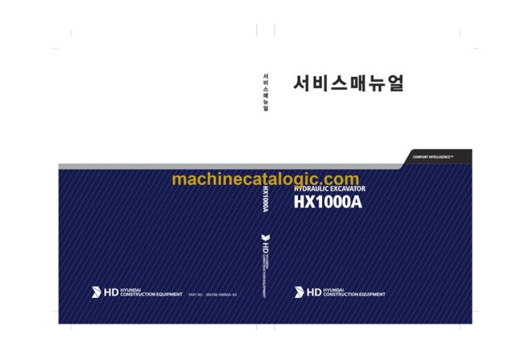Develon HX1000A Hydraulic Excavator Shop Manual – Korean Language (한국어) (950106-04050A-KO)