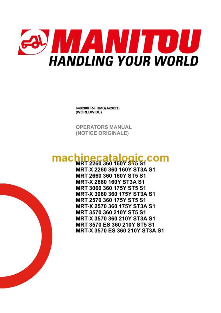 Manitou MRT 2570 360 175Y ST5 S1, MRT-X 2570 360 175Y ST3A S1 Notice D’instructions (649280FR-FRMG) (A-2021)