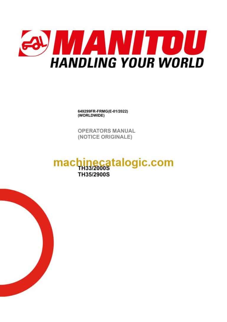 Manitou TH33-2000S, TH35-2900S Notice D’instructions (649299FR-FRMG) (E-01-2022)