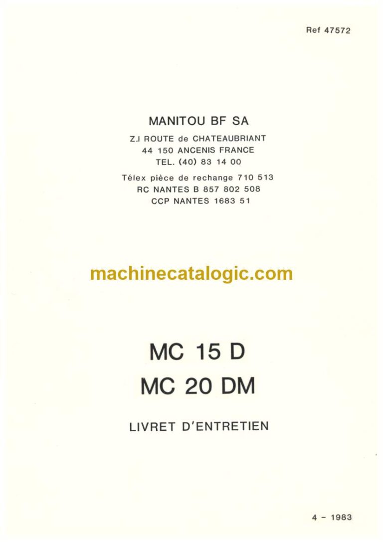 Manitou MC 15D, MC20 DM Notice D’instructions (47572) (04-1983)