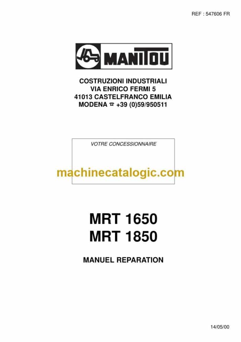 Manitou MRT 1650 Manuel de Réparation (547606FR) (05-2000)