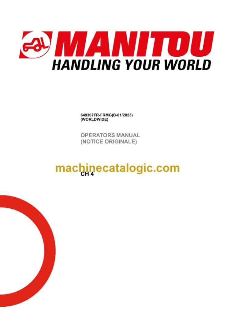 Manitou CH 4 Notice D’instructions (649307FR-FRMG) (B-01-2023)
