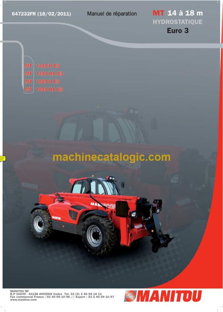 Manitou MT 1840 H E3 Manuel de Réparation (647232FR) (12-2011)