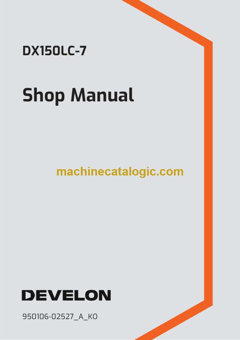 Develon DX150LC-7 Excavator Shop Manual – Korean Language (한국어) (950106-02527_A_KO)