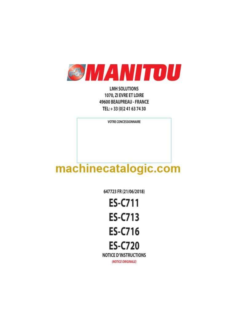 Manitou ES-C711, ES-C713, ES-C716, ES-C720 Notice D’instructions (647723) (06-2018)