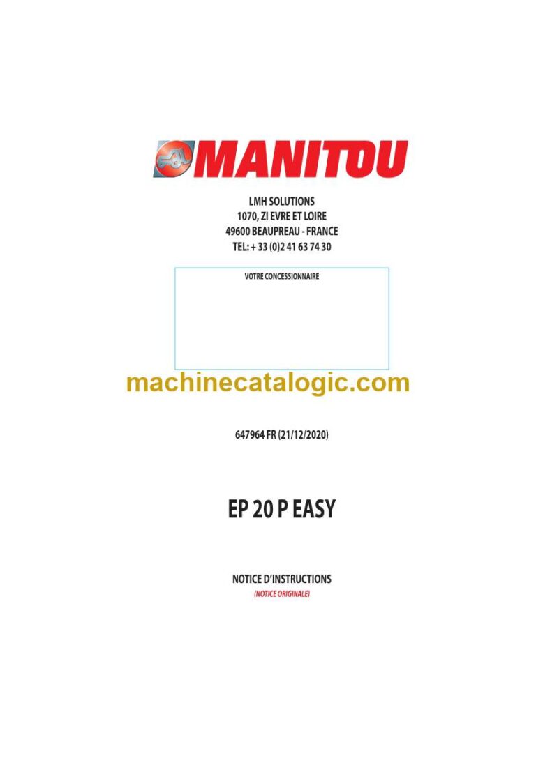 Manitou EP 20 P Easy Notice D’instructions (647964) (12-2020)