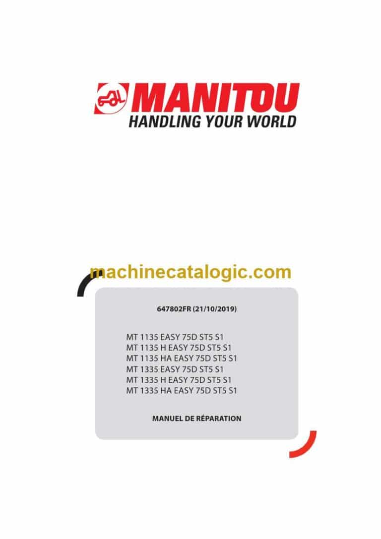 Manitou MSI 40 T S3 ST3B Manuel de Réparation (647180FR) (10-2021)
