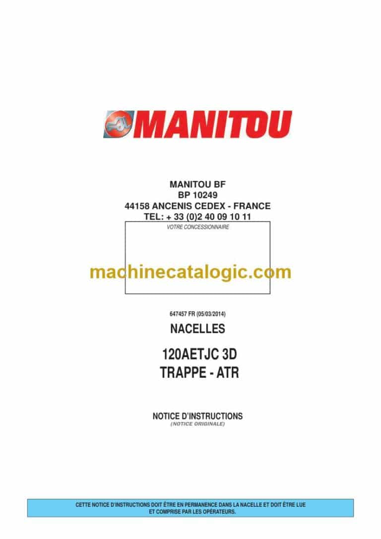 Manitou 120AETJC 3D TRAPPE - ATR Notice D’instructions (647457) (03-2014)