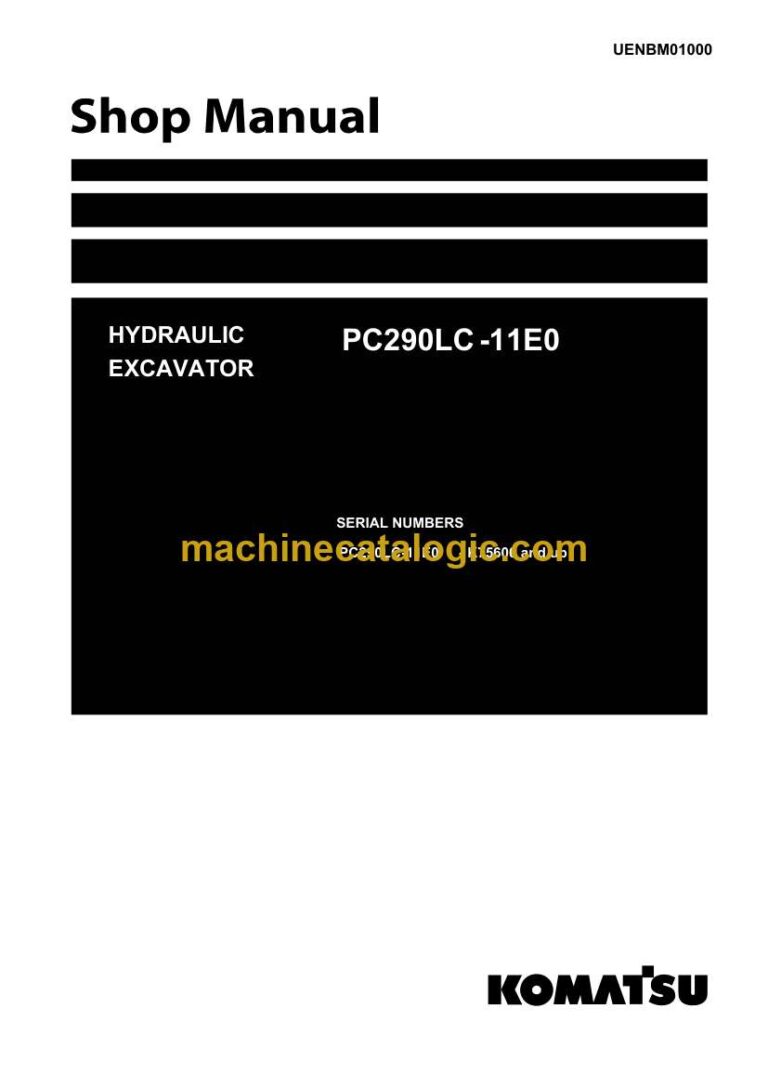 Komatsu PC290LC-11E0 Crawler Excavator Shop Manual (UENBM01000)