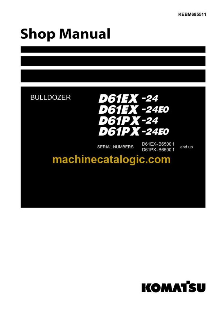 Komatsu D61EX-24, D61EX-24E0, D61PX-24 Crawler Dozer Shop Manual (KEBM685511)