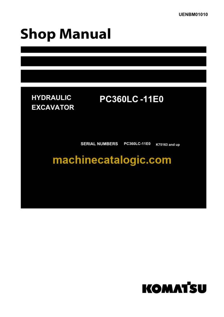 Komatsu PC360LC-11E0 Crawler Excavator Shop Manual (UENBM01010)