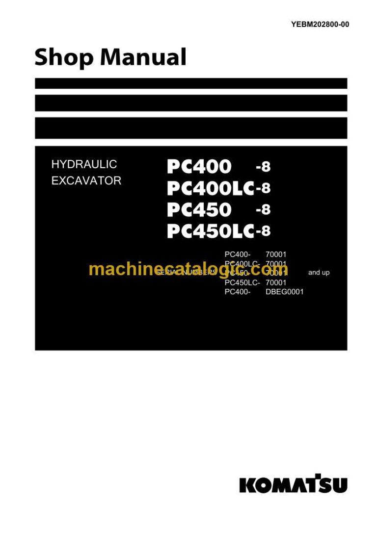 Komatsu PC400-8 Crawler Excavator Shop Manual (YEBM202800-00)