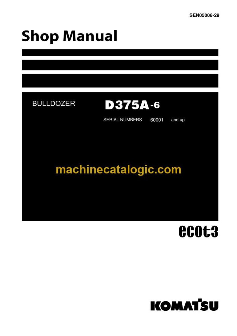 Komatsu D375A-6 Crawler Dozer Shop Manual (SEN05006-29)