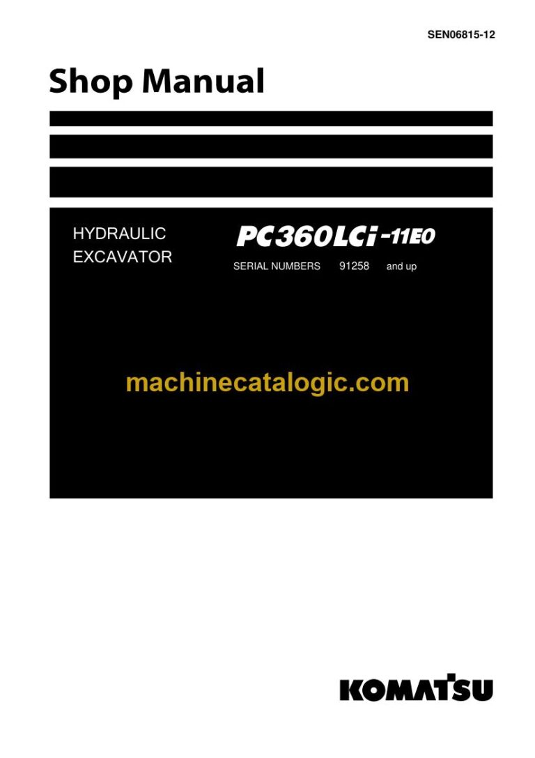 Komatsu PC360LCi-11E0 Crawler Excavator Shop Manual (SEN06815-12)