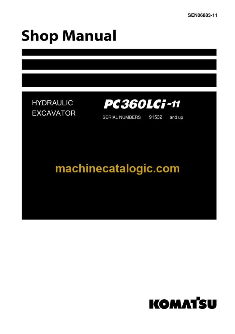 Komatsu PC360LCi-11 Crawler Excavator Shop Manual (SEN06883-11)